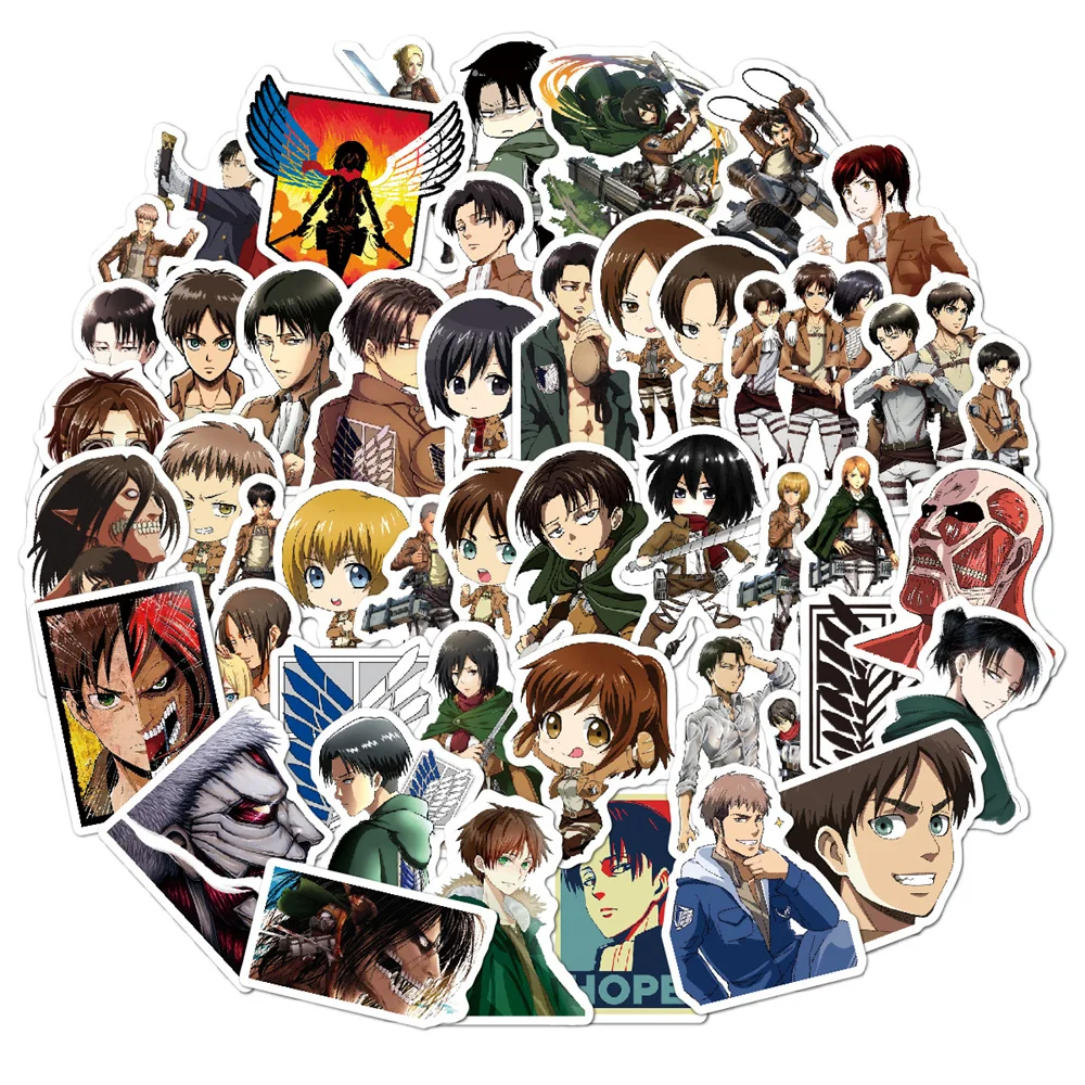 

10/30/50PCS Anime Attack On Titan Stickers For Luggage Laptop Ipad Skateboard Journal Mobile Phone Stickers Wholesale