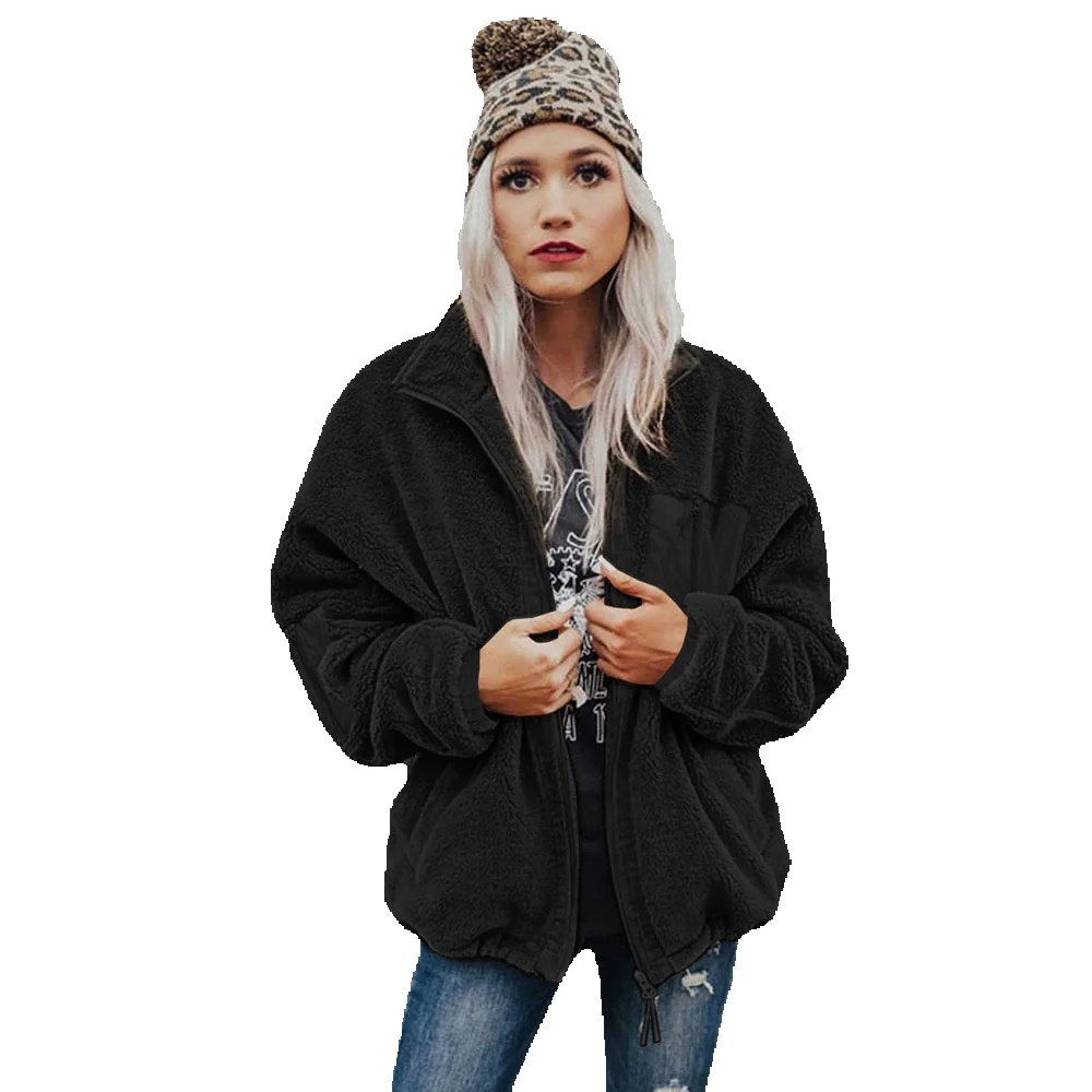 

Winter New Thickened Wool Coat Women's Zipper Loose Large 8511370