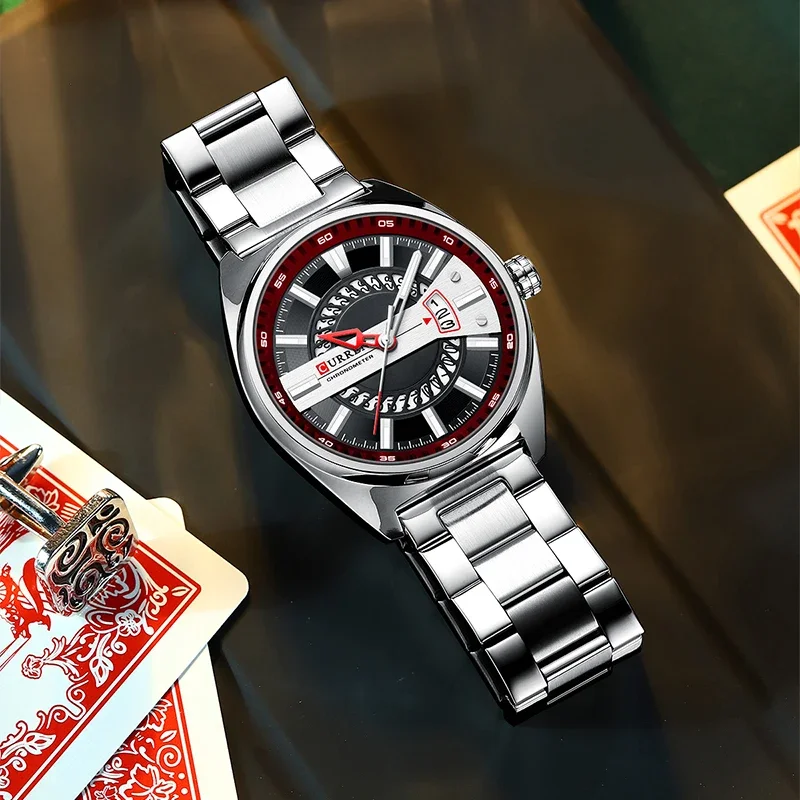 Часы наручные CURREN Мужские кварцевые брендовые Роскошные водонепроницаемые