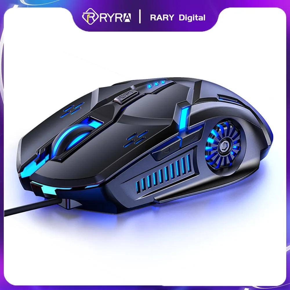 

Проводная игровая мышь RYRA, бесшумная мышь, геймерские мыши с 6 кнопками, USB-компьютер, механическая электронная Спортивная эргономичная мышь для компьютера, ПК, ноутбука