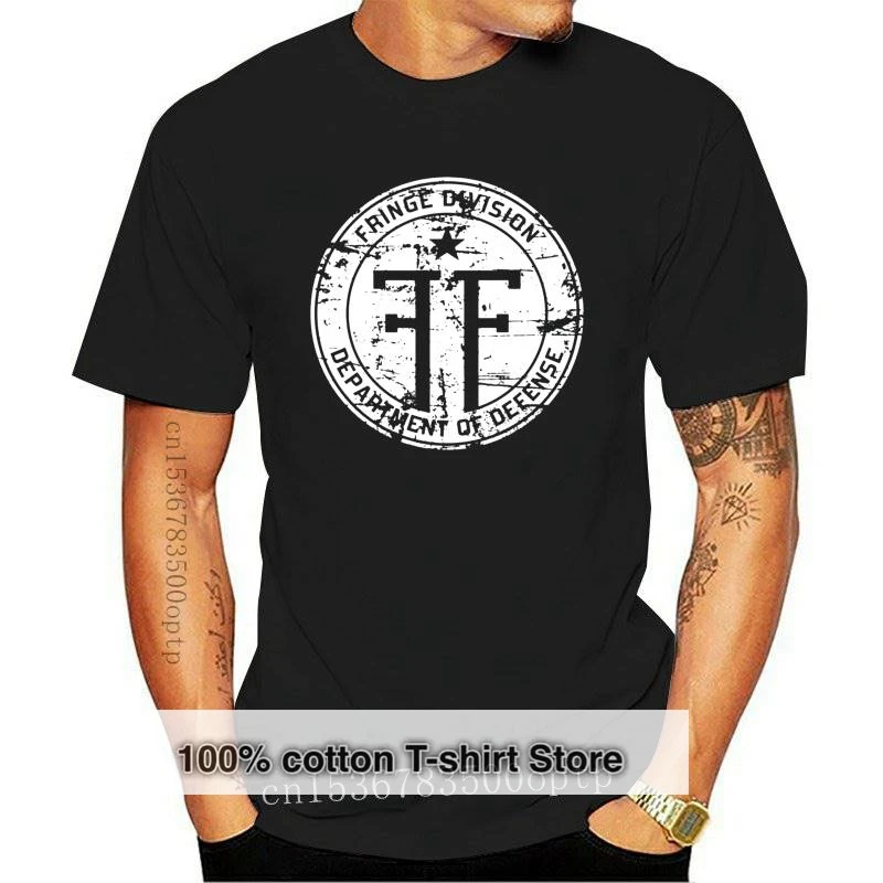 

New Vintage T Shirt Fringe Division Department Of Defense Logo Design Fashion Tshirts For Men Black Movie Tee Shirt Homme