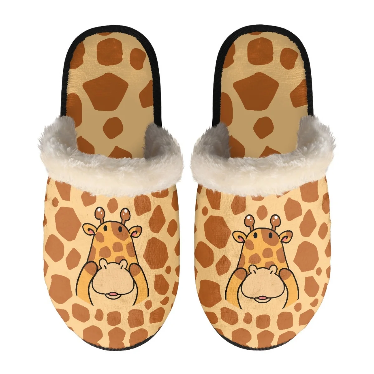 Мужские тапочки с принтом коровы/быка/жирафа/собаки/зебры мягкие плюшевые