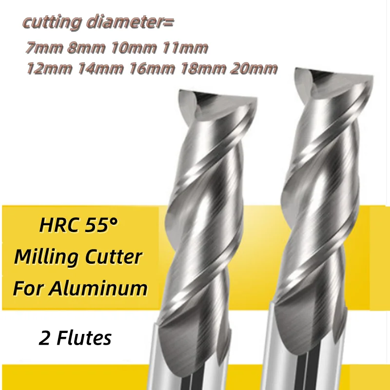 

1Pcs Hrc55 2Flutes Carbide End Mill Tungsten Steel CNC Bits Milling Cutter for Aluminum Fiberglass Acrylic Wood Copper Plastic