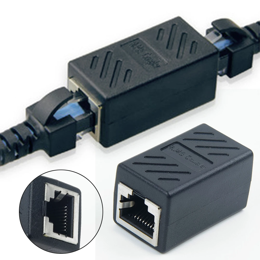 

New RJ45 Connector Ethernet Cable Female To Female Connector RJ45 Ends Ethernet Cable Crimp Connectors Network Plug LAN Adapter