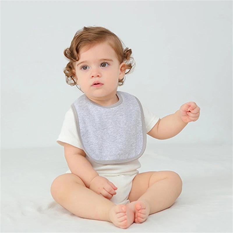 

Breathable Baby Bibs Newborn Drooling Bib Cotton Burp Cloth Saliva Towel with 2 Stage Snap Button Infant Teething Bib A2UB