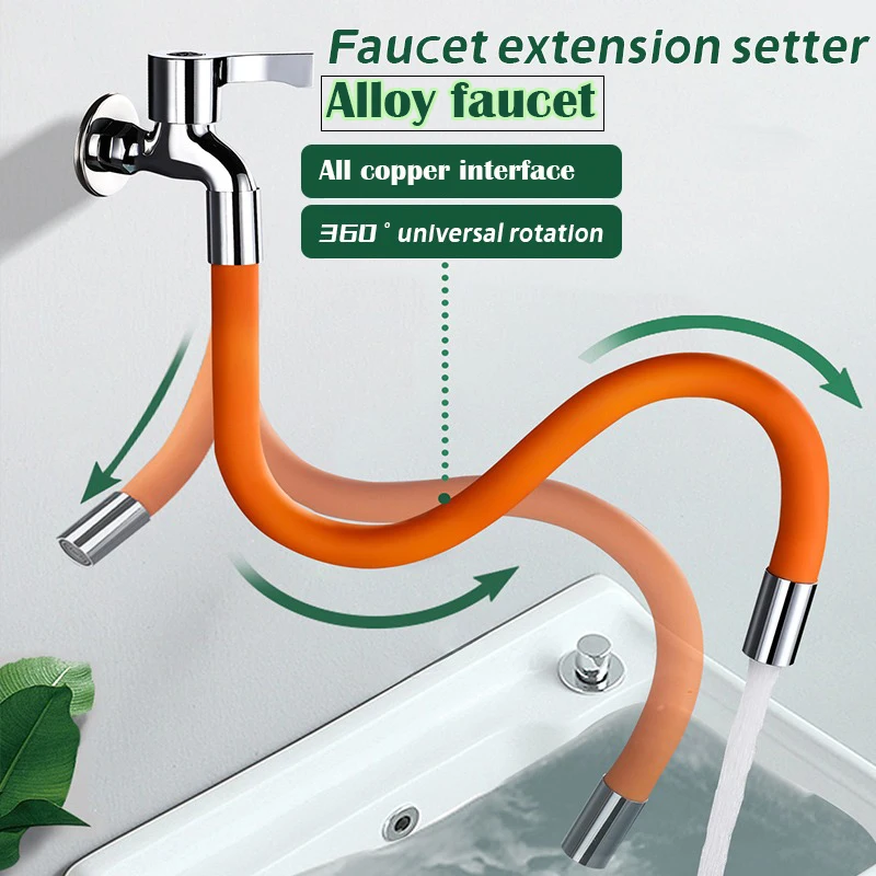 

360° Rotation Faucet Extension Extender Universal Splash-proof Extension Tube Bathroom Adjust New Alloy Faucet Nozzle Adapter