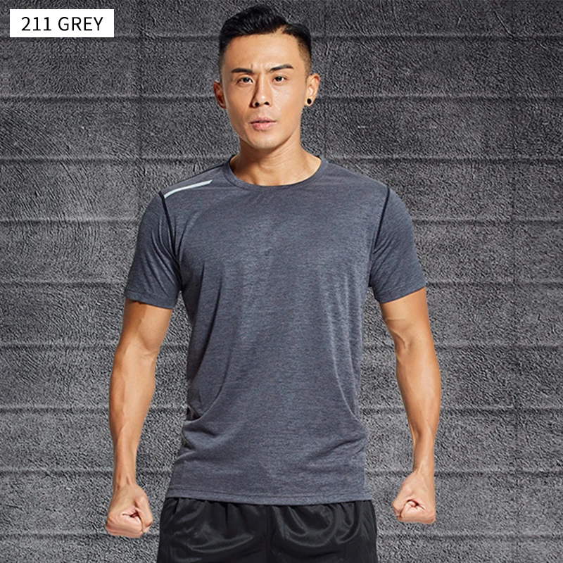 Men's Sports Shirts Quick Dry Performance Short Sleeves Athletic Workout Shirt Running Gym Breathable T-shirts For Men
