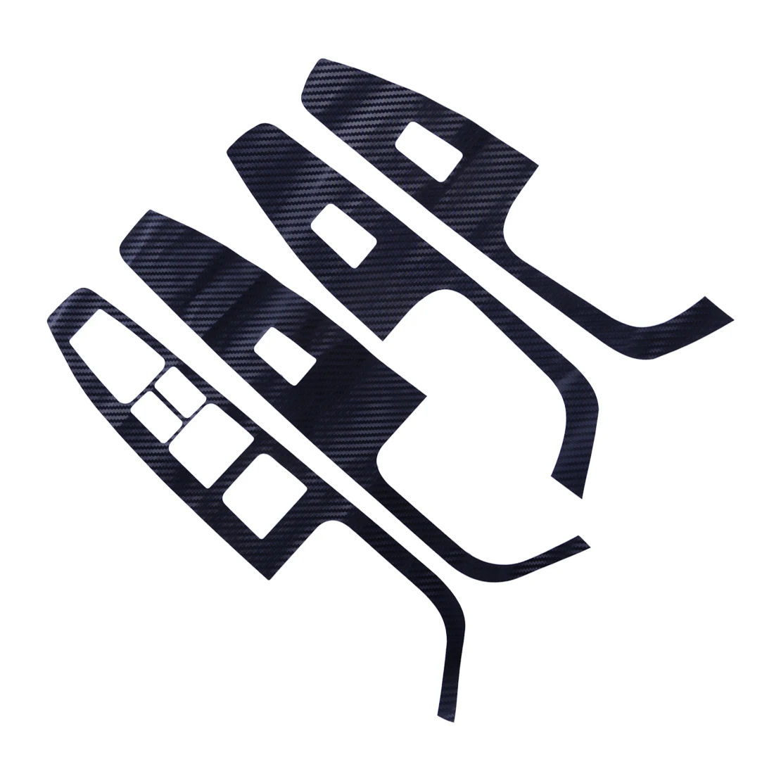 4 шт., панель переключателя подъема окна двери, накладка, наклейка, подходит для Hyundai Elantra 2017-2020, LHD, стиль из углеродного волокна, винил, водонепроницаемый