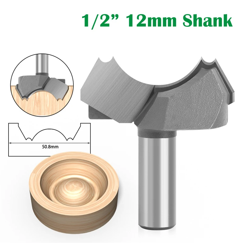 

1pc12mm 1/2 Shank Classical Double Ball Flute Wood Router Bit C3 Carbide Woodworking Engraving Cutter Tools Cheap Price