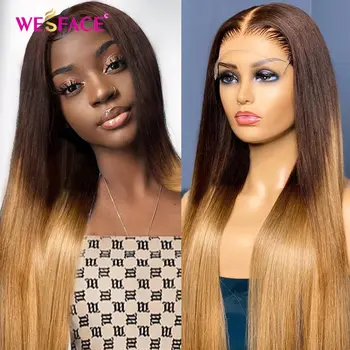 Long Straight Wigs Ombre Brown Blonde 1