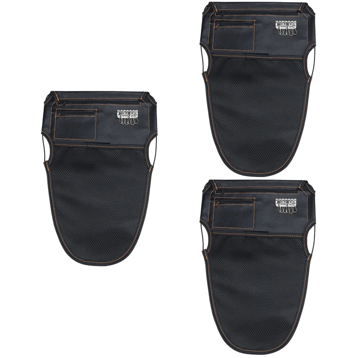 

3 Pieces Keychain Tool Motorcycle Storage Bag Seat Organizers Motorbike Multifunction 31X24X13.5CM Pouch Black Pu Seats