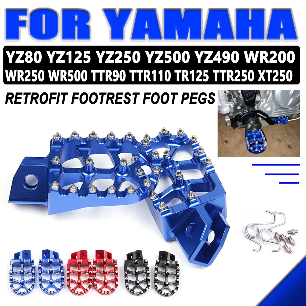 Подножки для мотоцикла, педаль для YAMAHA YZ80 YZ125 YZ250 YZ WR 200 250 500 TTR 90 110 125 250 TTR250, аксессуары для ног