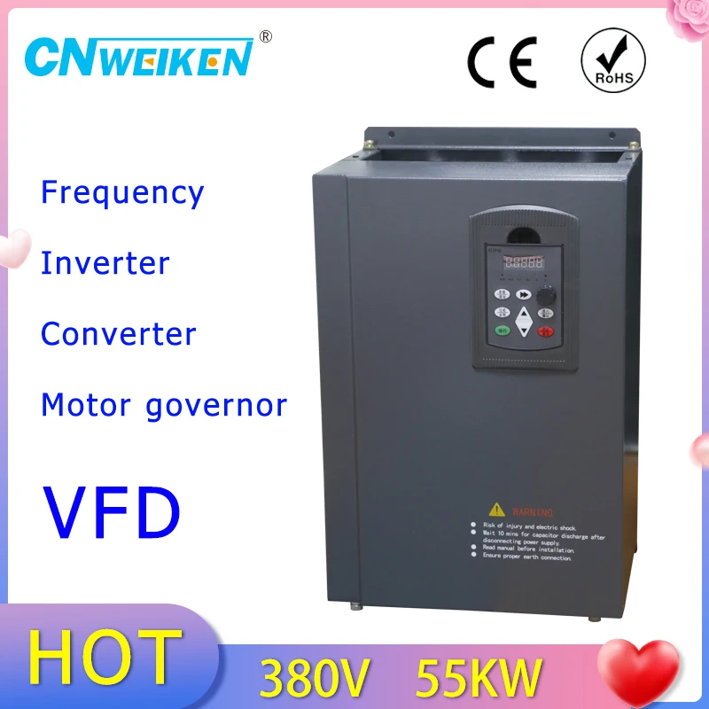 

VFD AC 380V 55kW/45KW/37KW Variable Frequency Drive 3 Phase Speed Controller Inverter Motor VFD Inverter