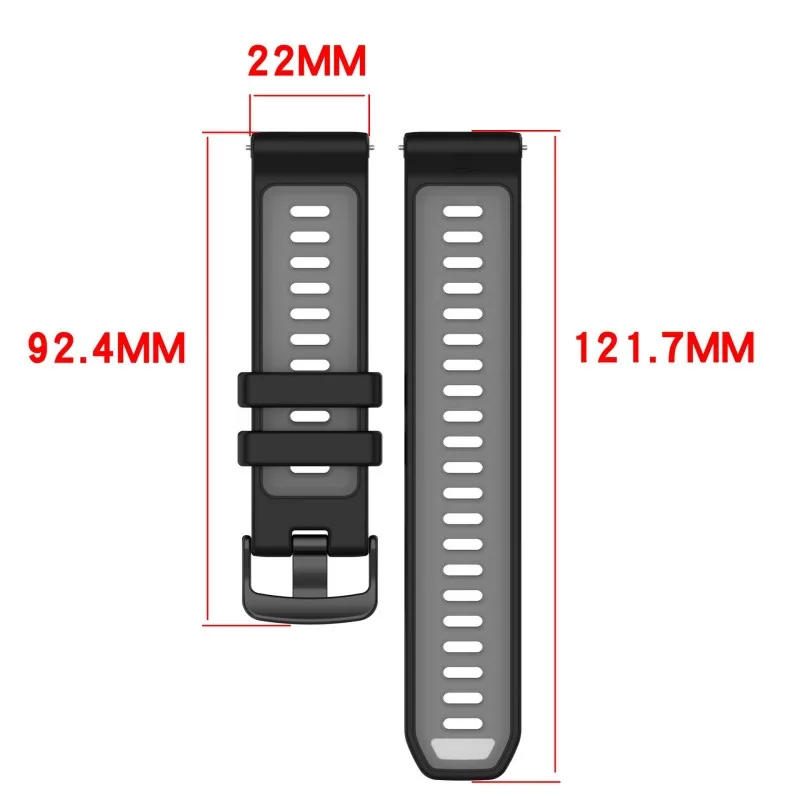 Фото Двухцветный спортивный ремешок для Garmin Forerunner 970 570 47 мм 265 255 Music 965 955 Venu 3 2 Original Run Силиконовый ремешок 22 мм Ремешок для часов №4