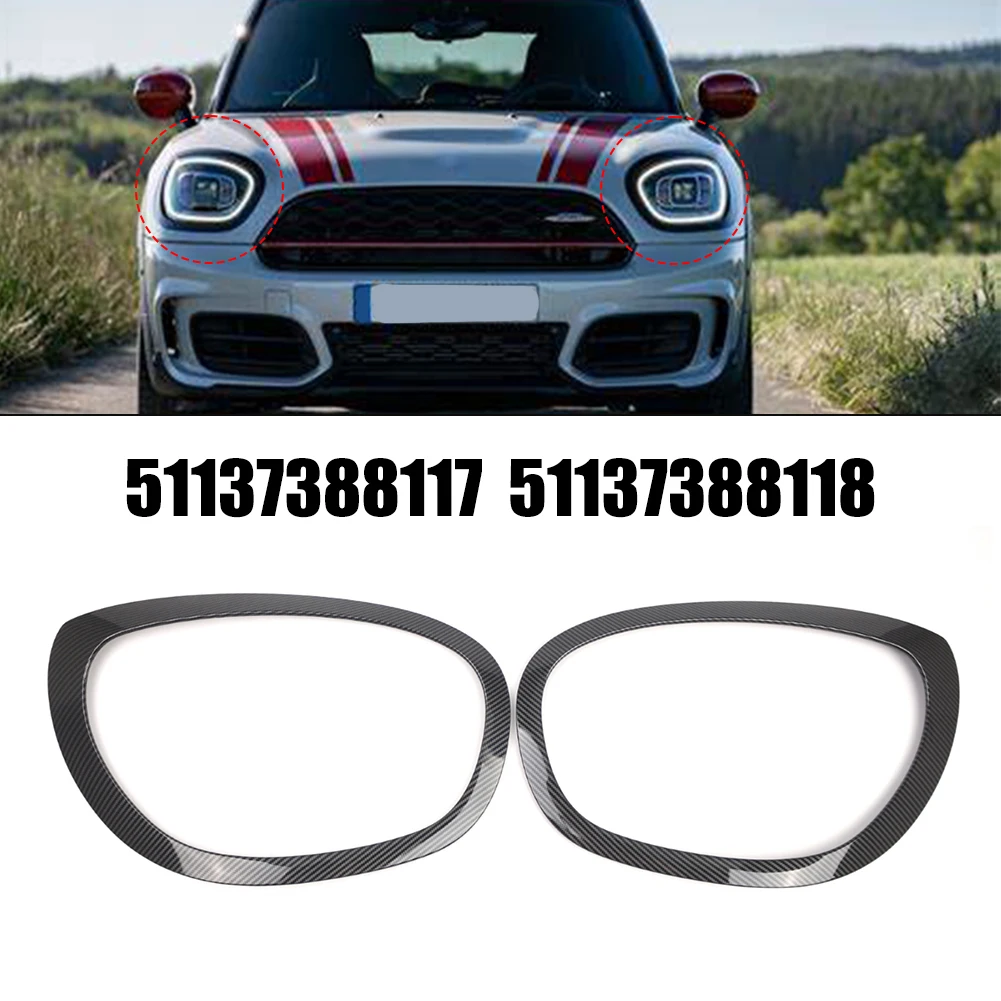 Фото Для Mini 2017-2023 F60 F61 2017-2023 Накладка на кольцо обод фары 51137388117 51137388118 Для Countryman F60 F61 Автозапчасти №3