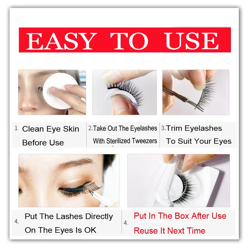 

Self-Adhesive False Eyelashes 2 Pairs Of Glue-Free Natural Eyelashes Multi-Layer 3D Three-Dimensional Eyelashes Simulation Soft