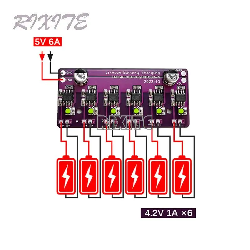 

DC 5V 1A Lithium Battery Charging Module PCB Circuit Board Charger Array for 18650 4.2V Lithium Battery Electric Accessories