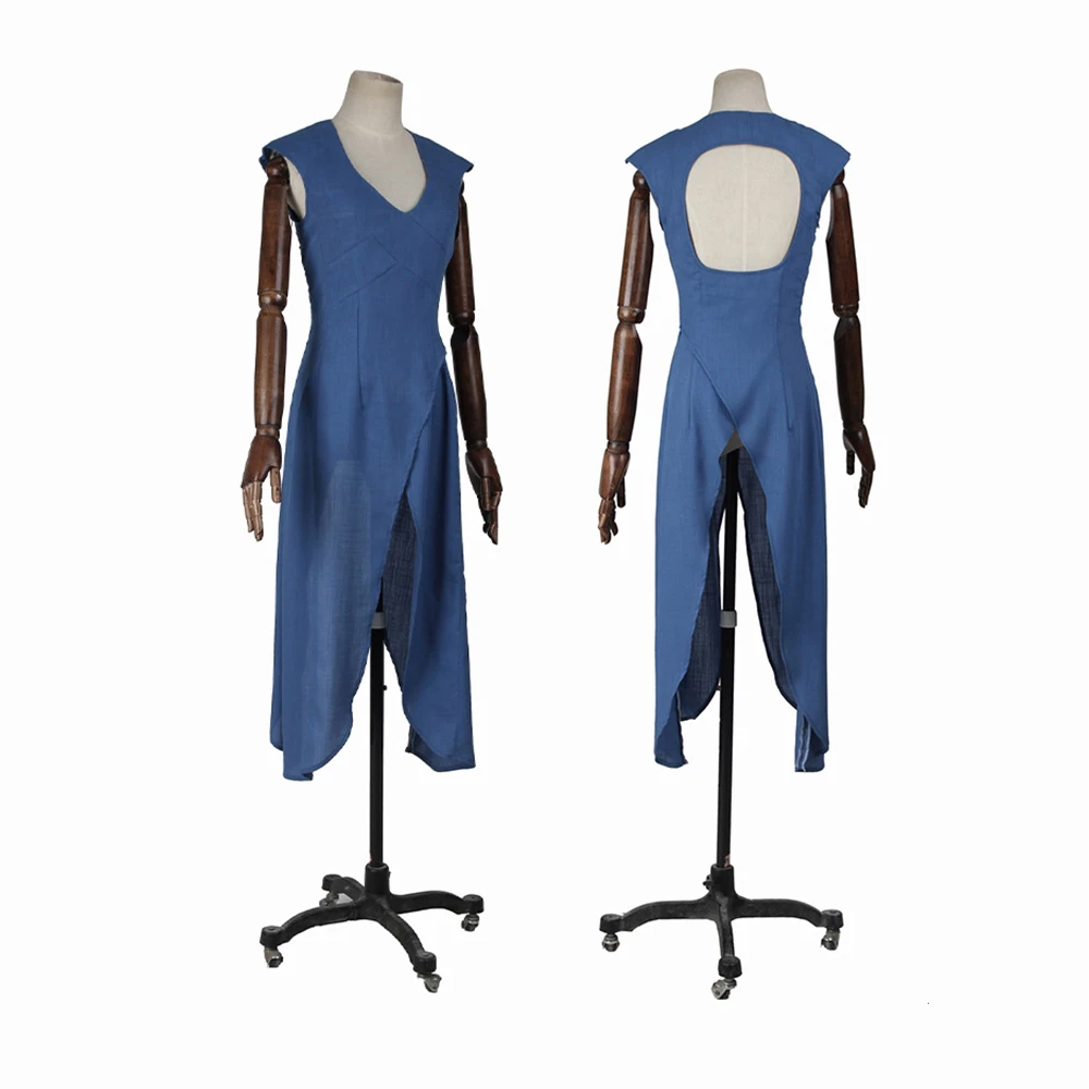 Костюм Дейенерис для косплея из сериала женщин сексуальное фантазийное синее