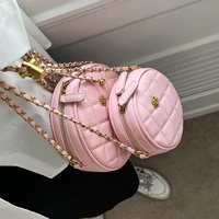 women round crossbody messenger bags lady shoulder 2022 fashion small female chain evening clutch solid color mini cute leather