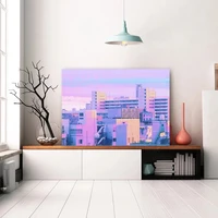 home decor canvas prints paintings beautiful building poster wall art modular pictures landscape for bedside background no frame