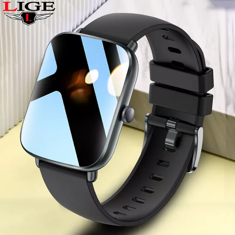 

LIGE Fitness Smart Watch For Men Full Touch Smartwatch Women Digital Watches Android IOS 2022 Sports Bracelet Message Push Clock
