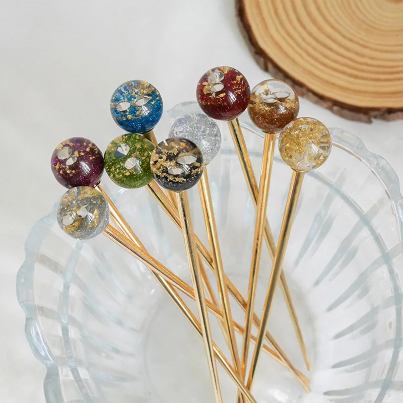 

Japanese Style Gold Foil Starry Sky Hair Clips Hair Sticks Gold Color Handmade Barrette Women Hairpins Creative Hair Accessories