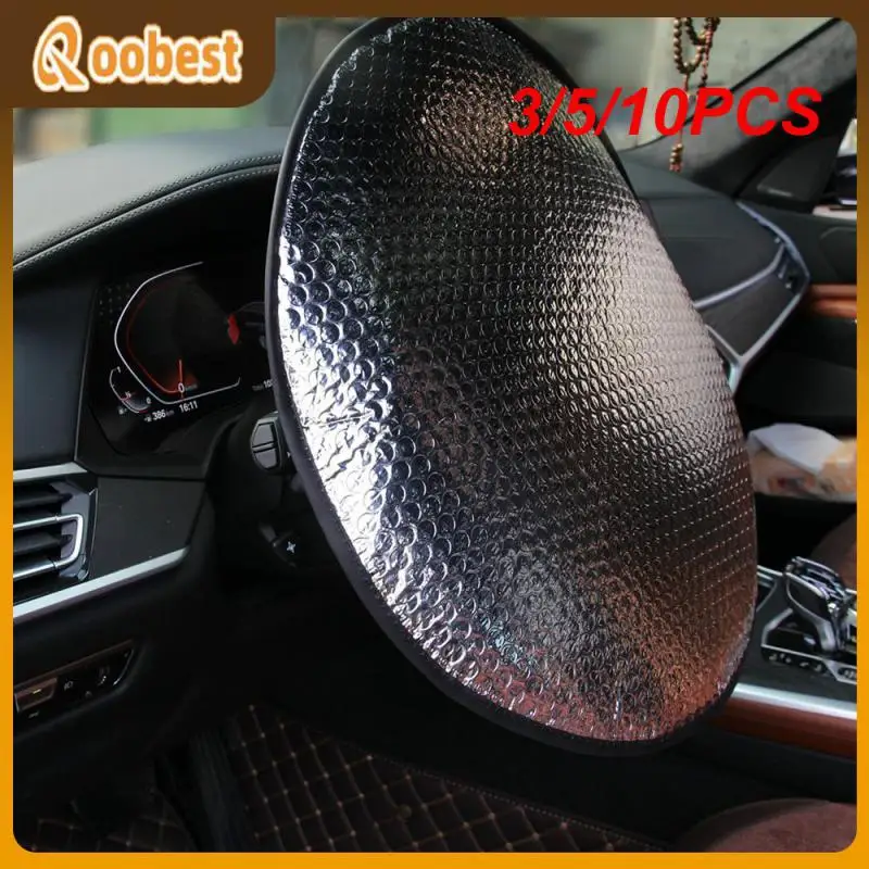 

3/5/10PCS Silver Visor Insulation Foldable Car Windshield Sunshade Sun Protection Sunscreen Car Steering Wheel Cover