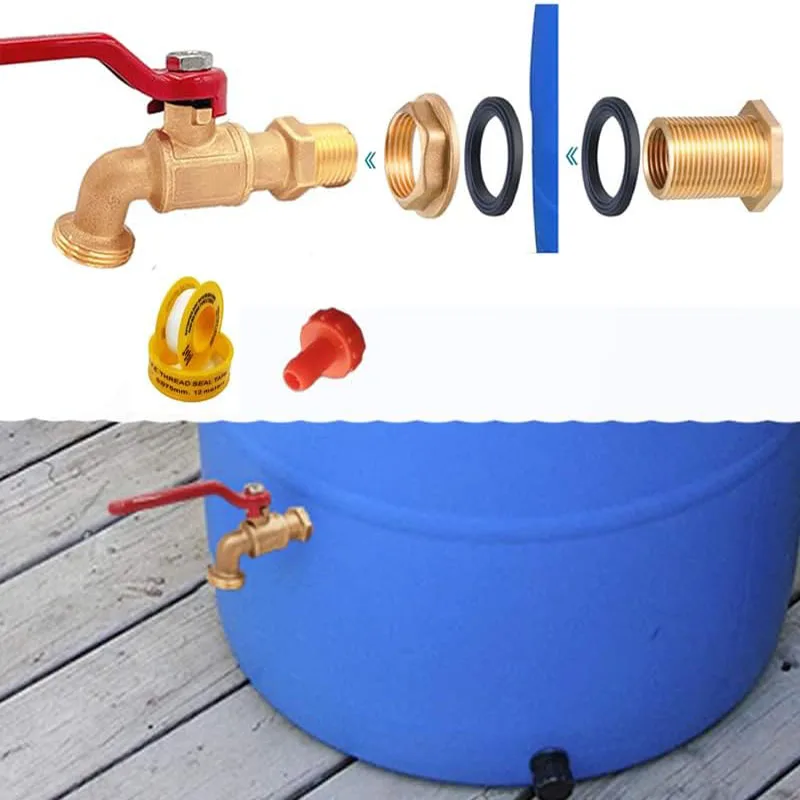

Rain Barrel Faucet Kit For Rain Barrels, Cisterns, Bathtubs, Swimming Pools And More