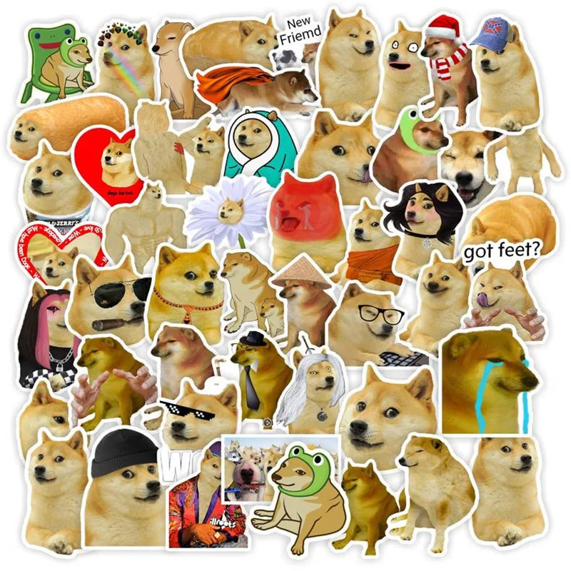 

10/30/50pcs Funny Dog Meme Stickers for Laptop Skateboards Luggage Phone Children's Toy Waterproof Cute Kids Sticker Decal Packs