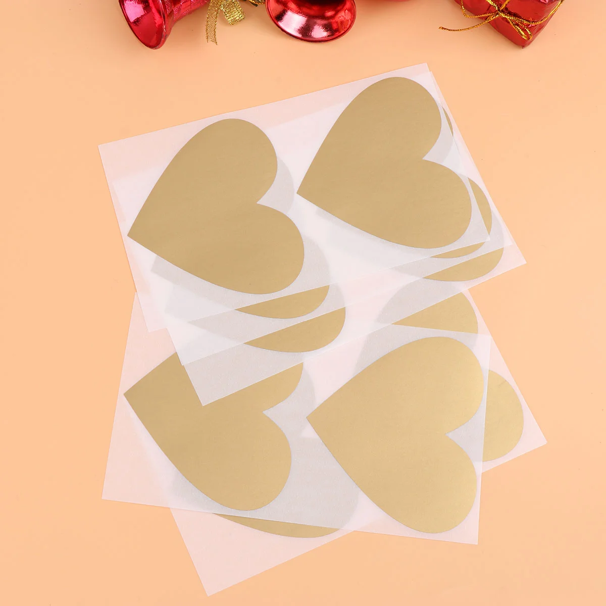 

50PCS Heart-shaped Scratch Stickers Creative DIY Scratch Surprise Scratch Coating Stickers for Party Friends Golden