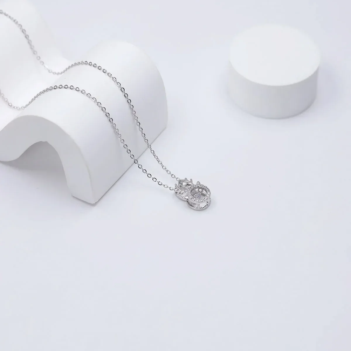 Ожерелье с рогами серебро натуральная бирюза кулон в виде головы оленя богемные