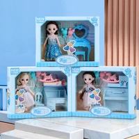 112 bjd box packing doll 16cm girl suit dolls 13 joint movable bicycle dresser play house diy doll toy dress up birthday gift
