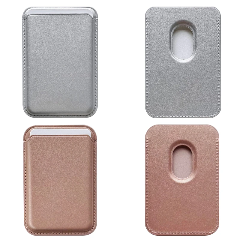 

Magnetic Attraction Card Holder for Iphone 15 14 13 12 Fashion Leather Rare Color System Rose Gold Bright Silver with 3 Cards