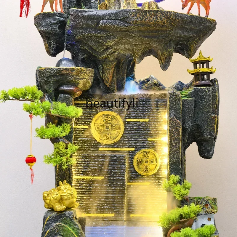 SSRockery фонтан с проточным водой циркуляционное украшение для офиса счастливый