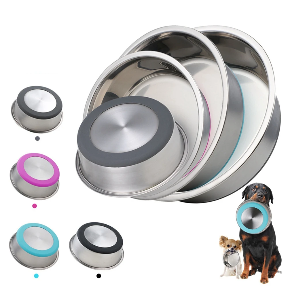 

Non-slip Dog Bowls for Small Medium Large Dog Feeder Bowls And Drinkers Stainless Steel Pet Feeders Pets Dogs Accessories