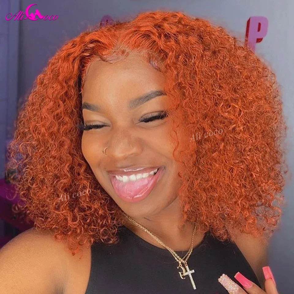 180 плотность парик из человеческих волос с короткими вьющимися волнистыми