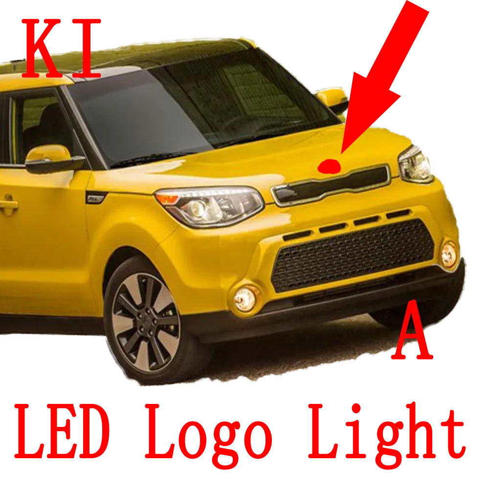 

KI 4D A Front Rear Automobile LED Emblem Light Car Badge Logo Lamp Daylighting DRL Secure Bulb Marker Symbol