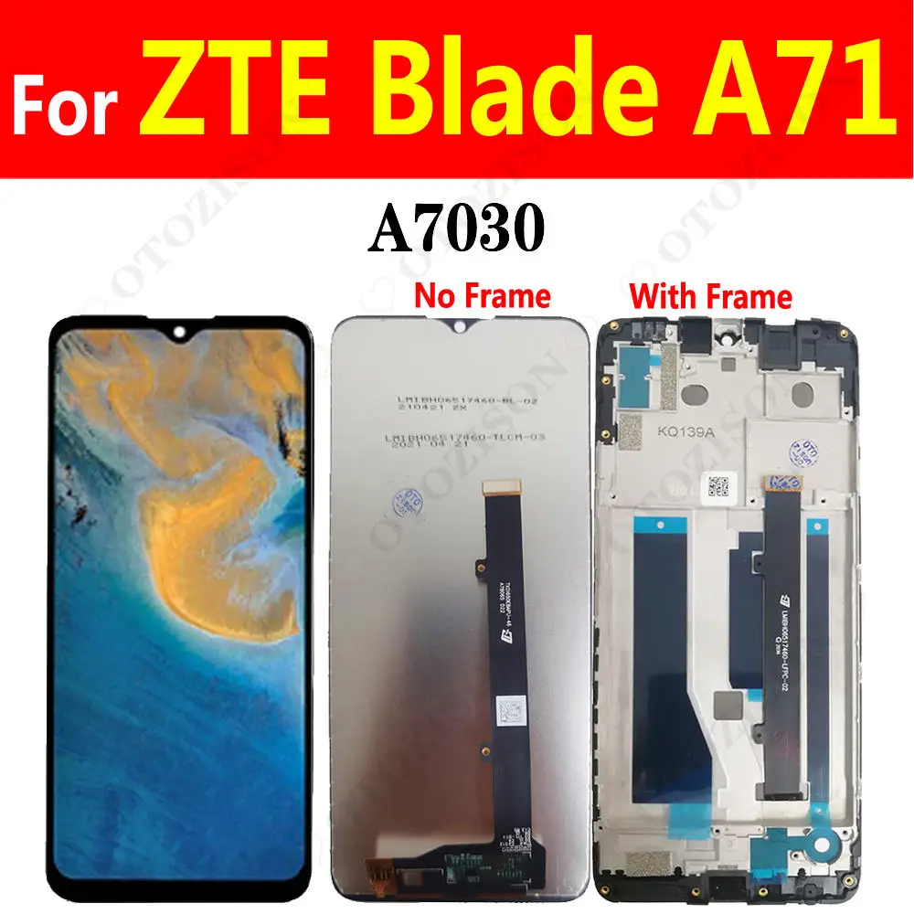 Экран 6,52 дюйма с рамкой для ZTE Blade A71, ЖК-дисплей A7030, сенсорный экран с дигитайзером в сборе, замена для ZTE A71 2021, ЖК