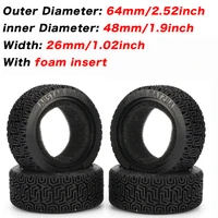 4pcs 110 rc on road car tires 6426mm medium grain rubber tension tyre tire 48mm for wheels traxxas tamiya hpi kyosho hsp