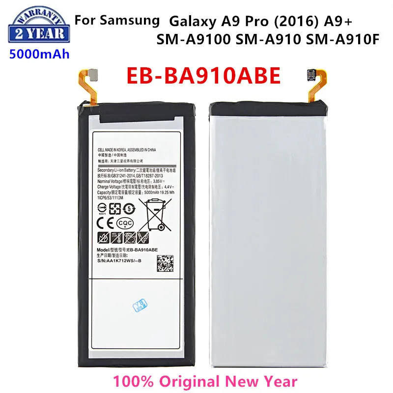 

100% Orginal EB-BA910ABE 5000mAh Battery For Samsung Galaxy A9 Pro (2016) A9+ SM-A9100 SM-A910 SM-A910F SM-A910DS