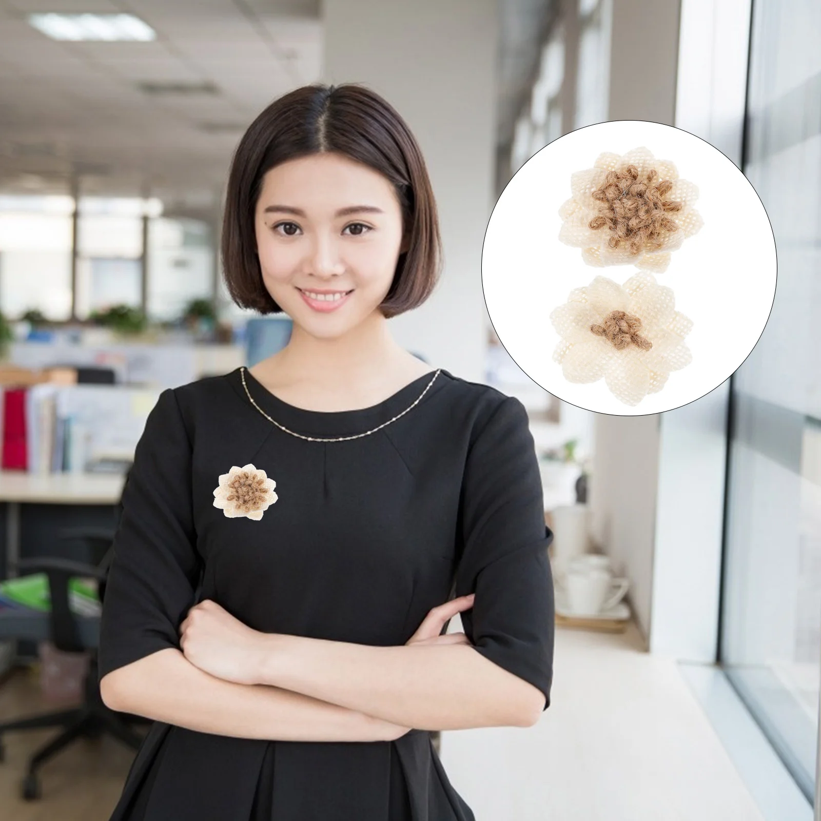 

12 Pcs Handmade Burlap Flowers Wedding Decoration Small Decorations Crafts Christmas DIY Fabric Jute