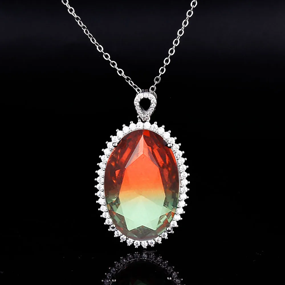 

New Original Women's Necklace Dove Egg Watermelon Necklace Inlaid High Carbon Diamond Luxury Jewelry Holiday Gift Party Ball
