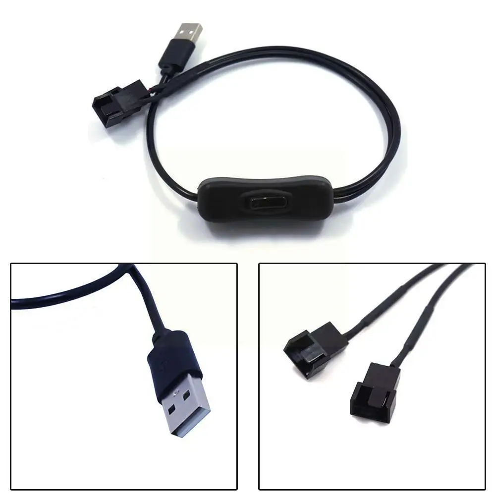 

V 2 Way Usb To 4 Pin Adapter Converter Cable Fan Extension Adapters Pc Usb Line Computer Adapter Cable Fan Cable Compu W0a3