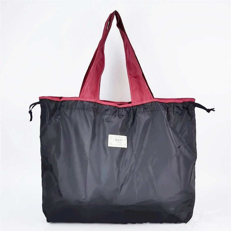 

Многоразовая сумка на шнурке большой емкости, нейлоновая Складная продуктовая сумка, складной экологически чистый мешок для покупок, больш...