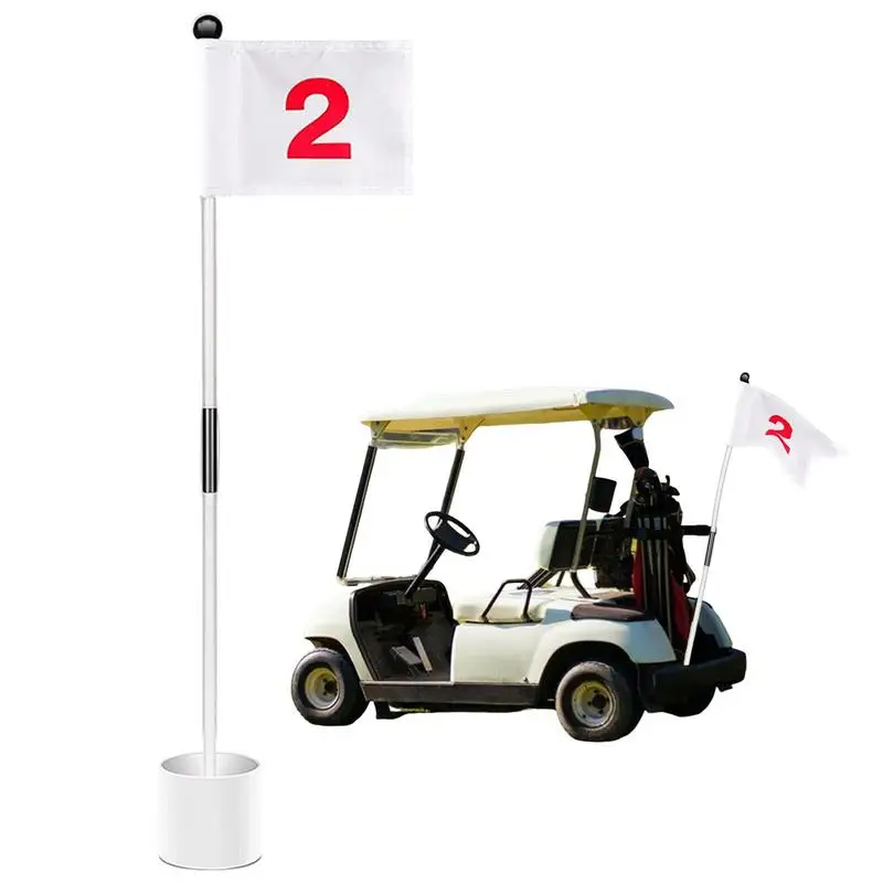 

Golf Putting Flag And Hole Kit Tow-sided Golf Pin Flags With Cup Holder Portable Golf Accessories For Golf Lovers To Practice In