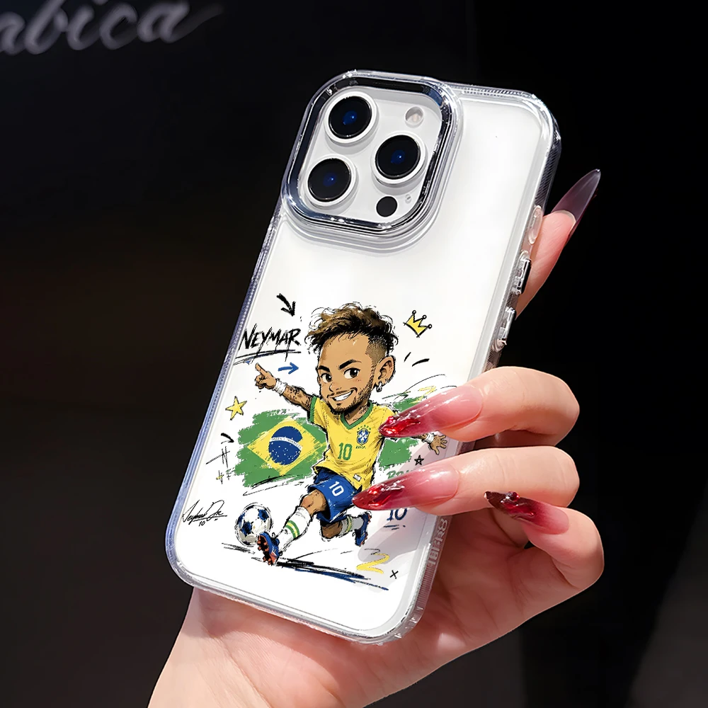 Чехол для телефона с изображением Неймара и Роналду для Samsung Galaxy A57 A56 A55 A54 A52 A37 A36 A26 A17 A16 A07 A06 4G 5G, прозрачный, премиум-класса. (art.: 3920dd3eac59a) - 3920dd3eac59a