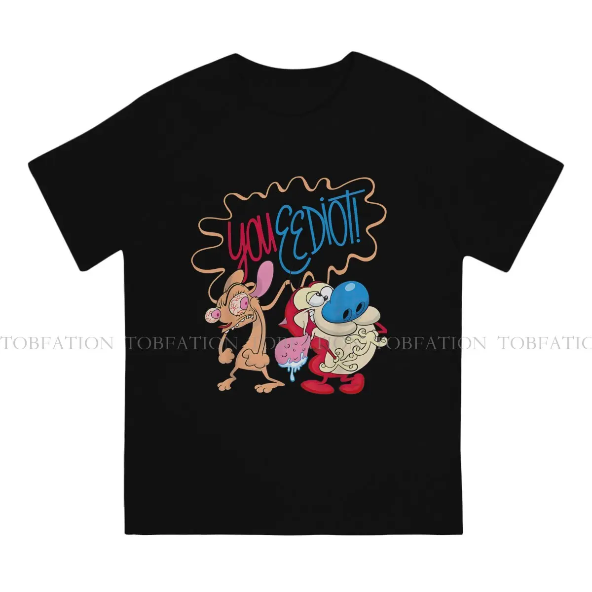 Футболка The Ren &amp Stimpy Show Anime You Eediot Мужская Уличная одежда блузы хлопковая футболка