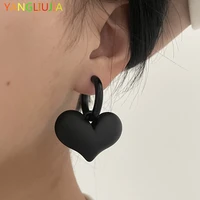 black heart shaped pendant earrings european and american style personality fashion circle earrings ms girl travel accessories