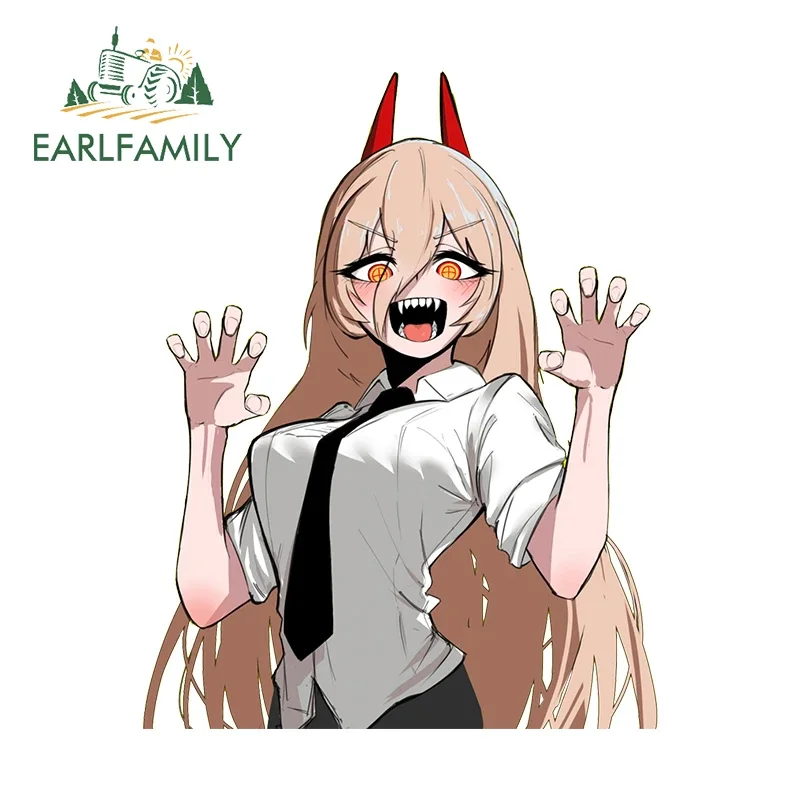 

EARLFAMILY Power открытый рот аниме забавные наклейки для автомобиля солнцезащитный крем наклейки виниловая защита двери автомобиля практика украшения