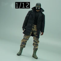 112th 3atoys metal gear uncle snake black long coat overcoat no body for 6inch action doll accessories